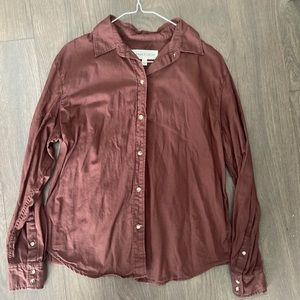 Aritzia button up blouse maroon - Great condition